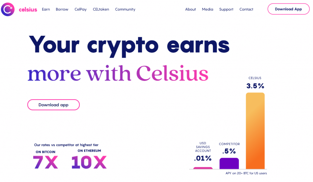 Celsius.network - Des revenus passifs sur les crypto monnaies